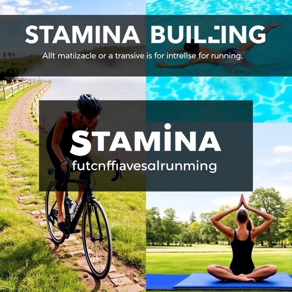 Collage of activities to boost stamina without running.